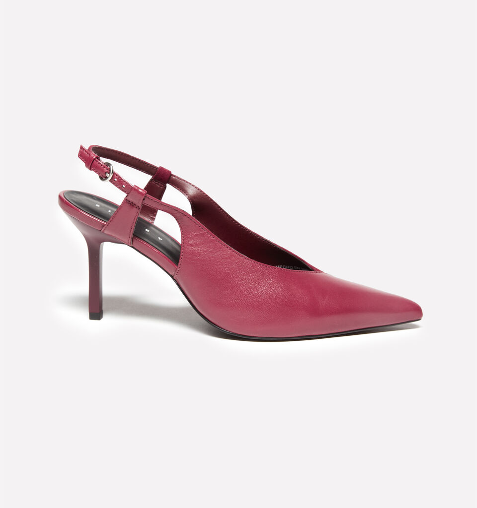 Burgundy slingback in 100% leather - women's heels - Burgundy | Sisley image number 2